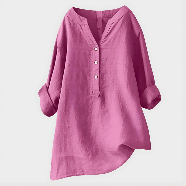 Veronique™ Elegant Cotton-Linen Blouse
