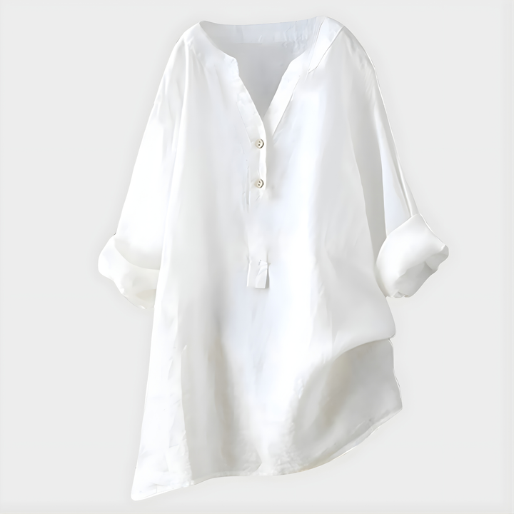 Veronique™ Elegant Cotton-Linen Blouse
