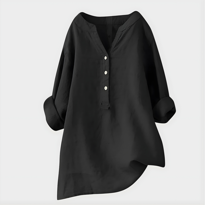 Veronique™ Elegant Cotton-Linen Blouse