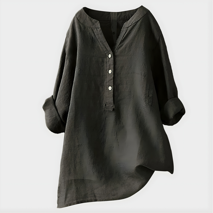 Veronique™ Elegant Cotton-Linen Blouse