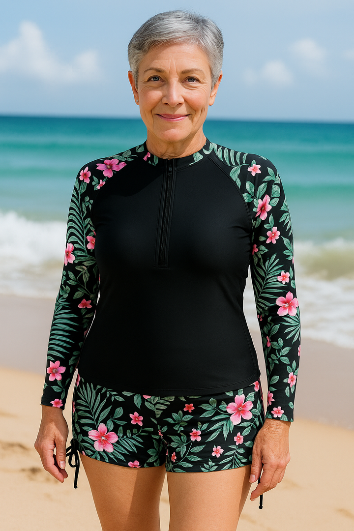 SereniSea Swimwear | UV Protection Rash Set – Sun-Safe Elegance, All-Day Ease