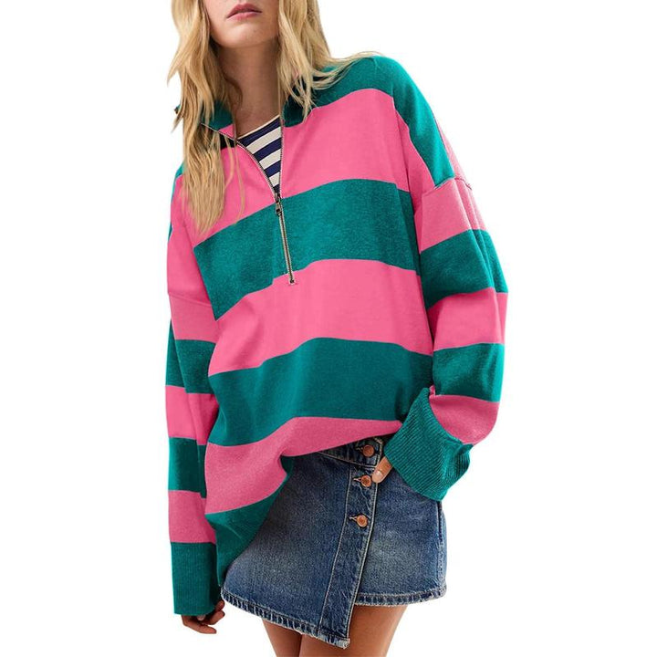 AUTUMN™ - Stylish Oversized Turtleneck Sweater with Half Zipper Detail